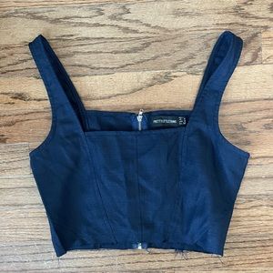 Navy blue Pretty Little Thing crop top, Size 0